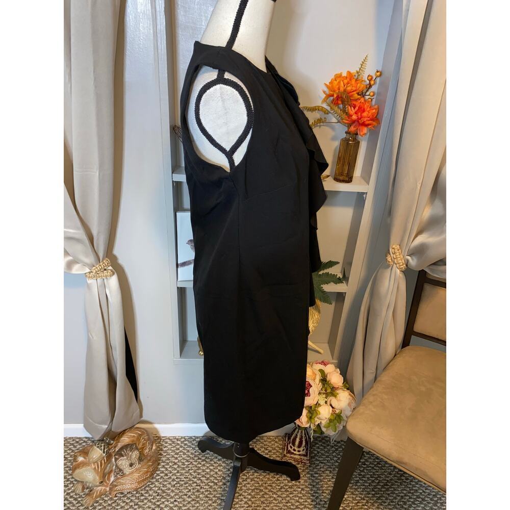 Emma & Michele Black size 8 Fitted Bust Back Zipper Bow Detail GUC Sheath Dress - Picture 5 of 10